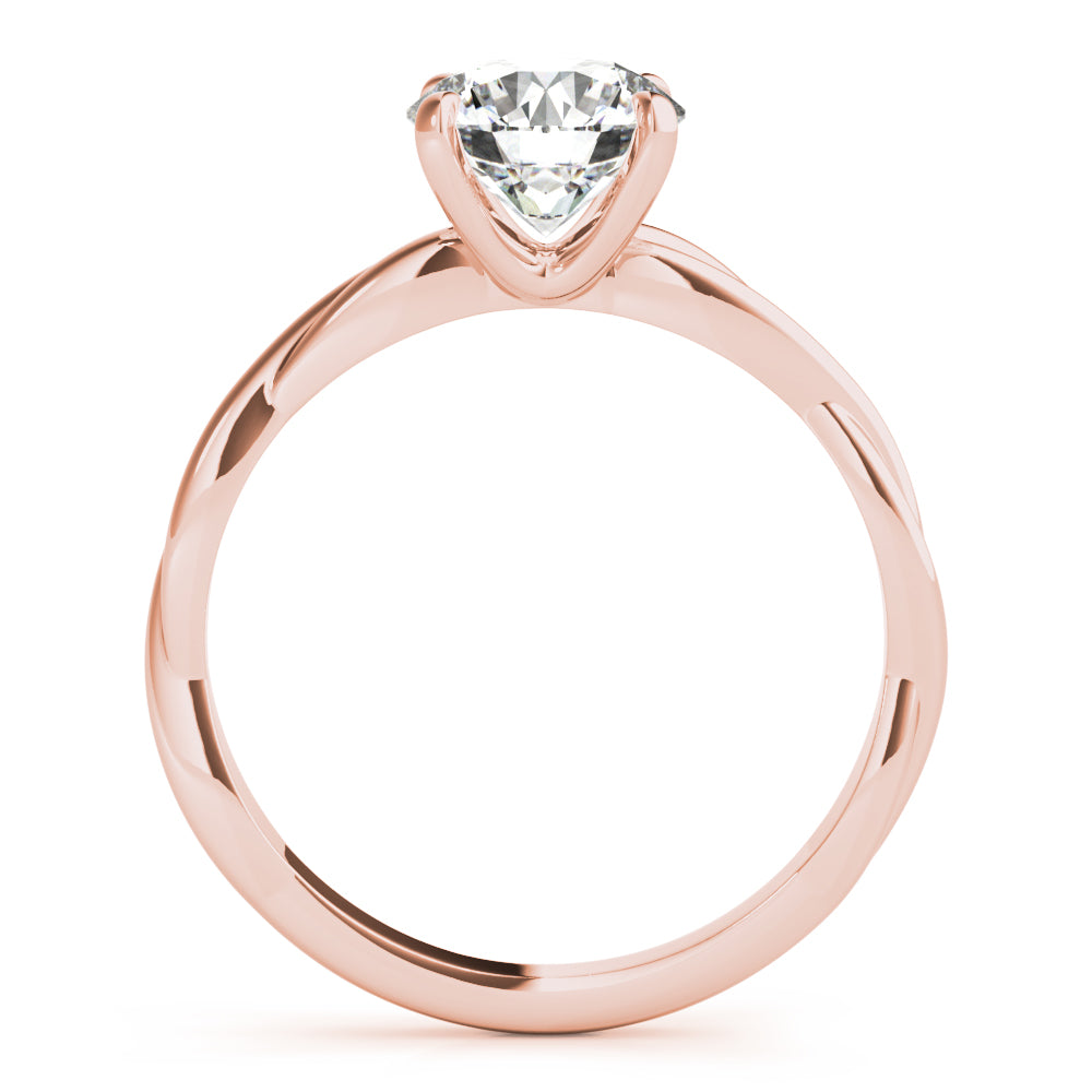Twisted Vine Round Diamond Solitaire Engagement Ring-VIRABYANI